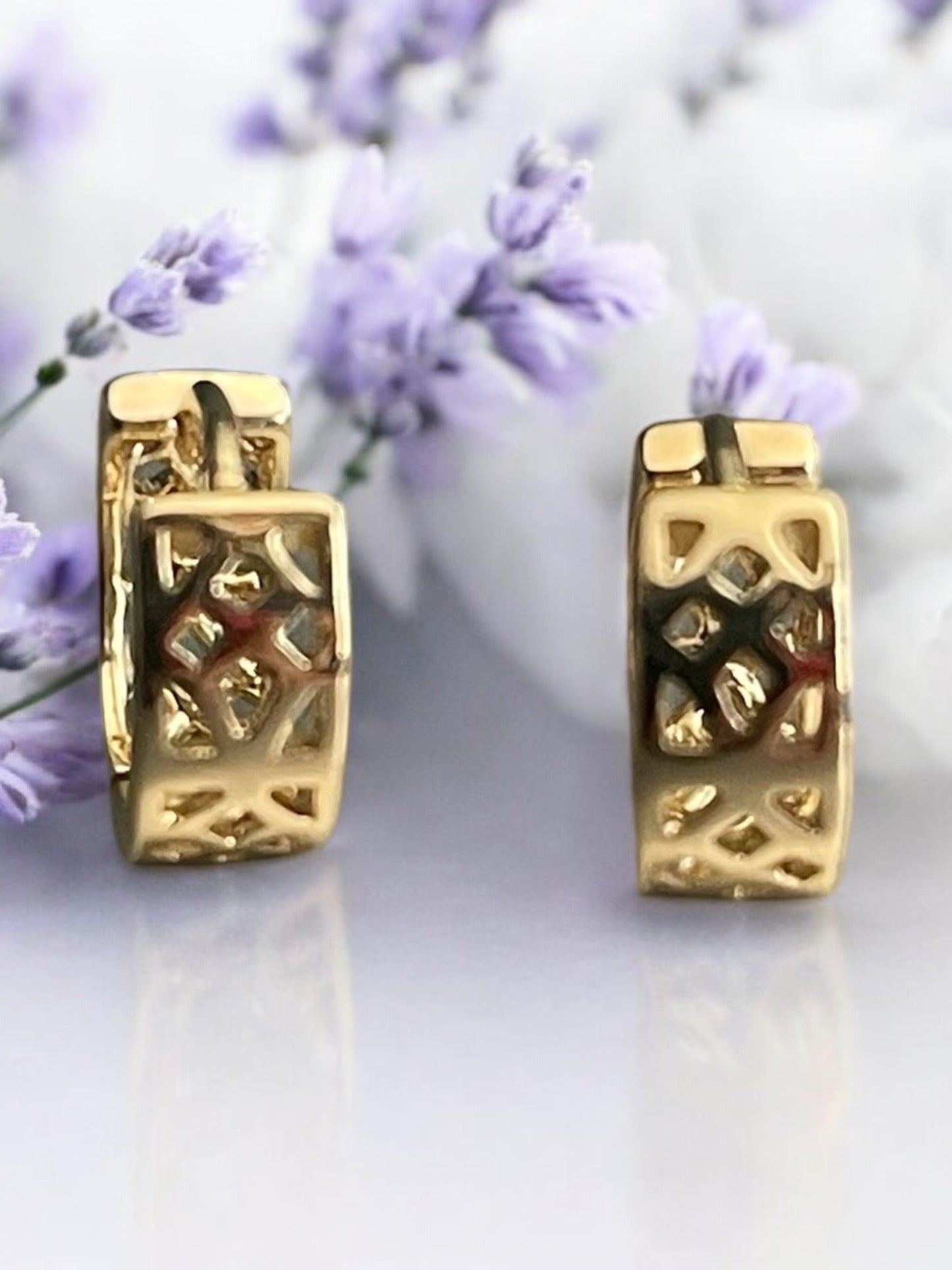Small 14k Gold Electroplated Earrings