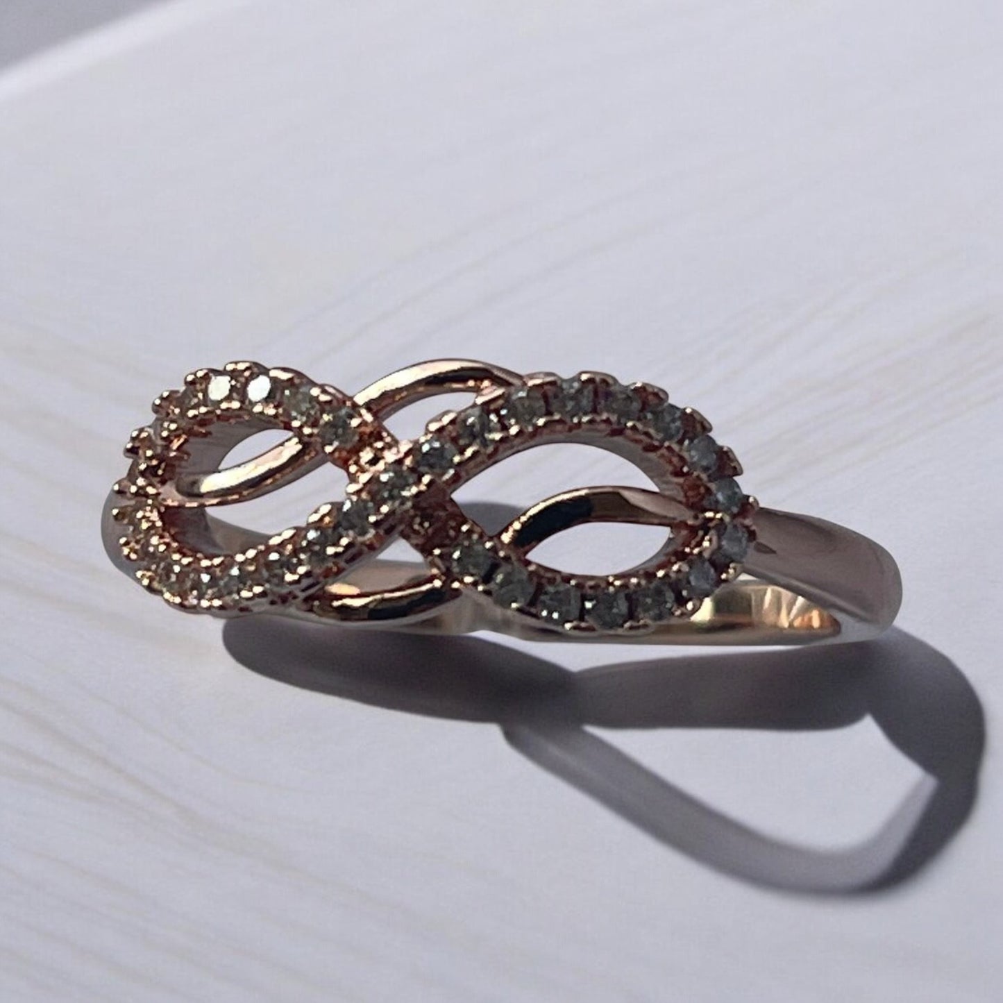 Infinity CZ Rose Gold Electroplated Ring