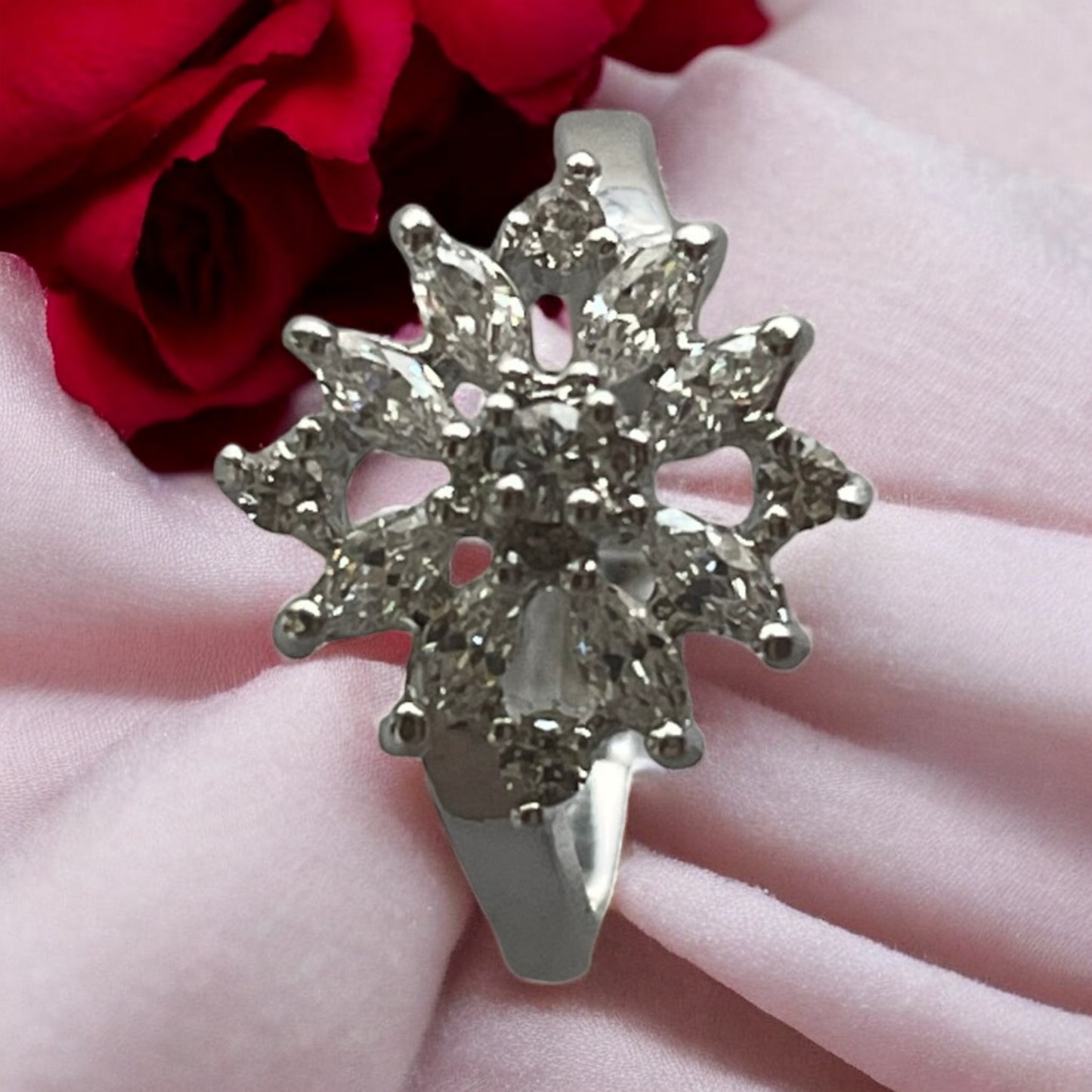 Rhodium Electroplated Zirconia Ring