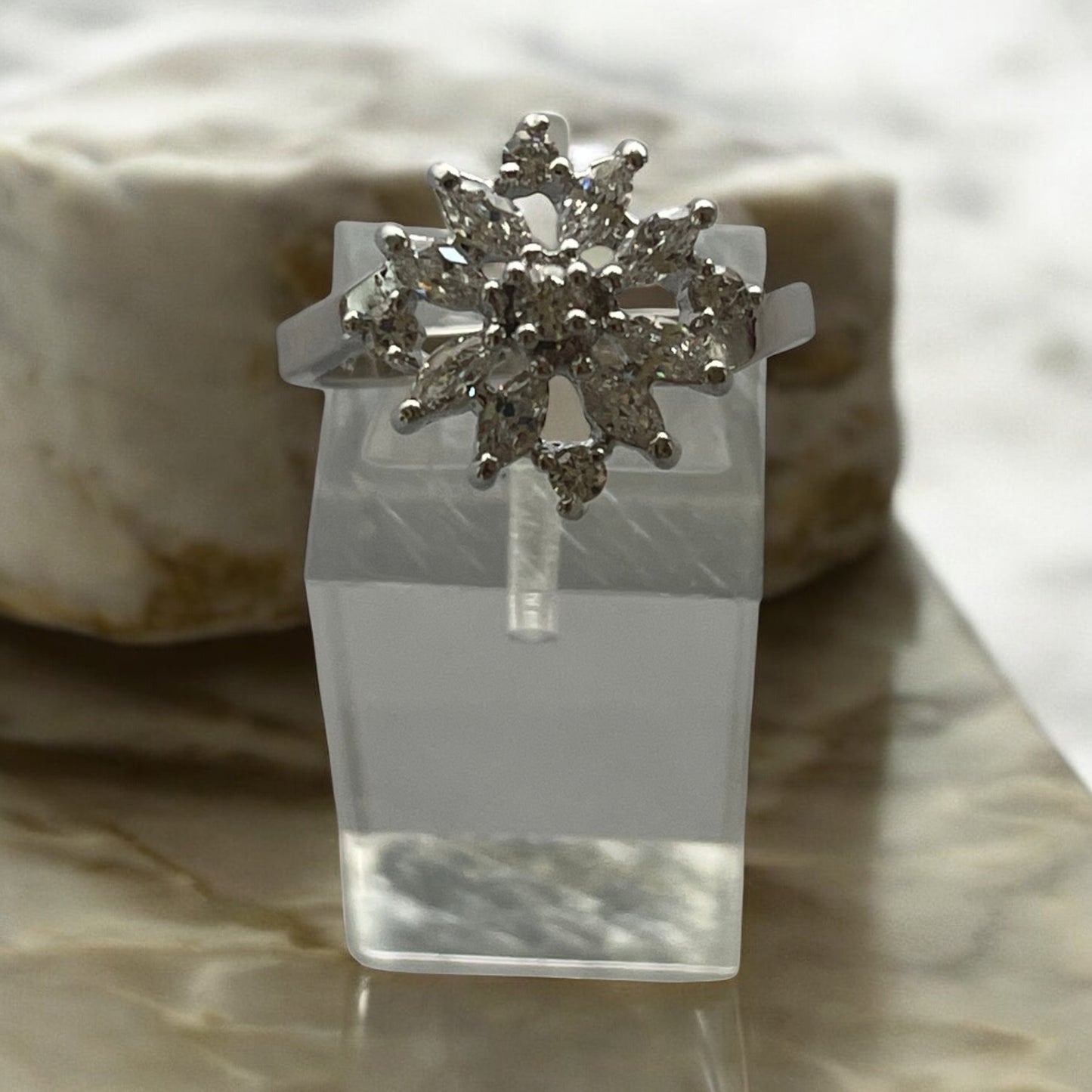 Rhodium Electroplated Zirconia Ring