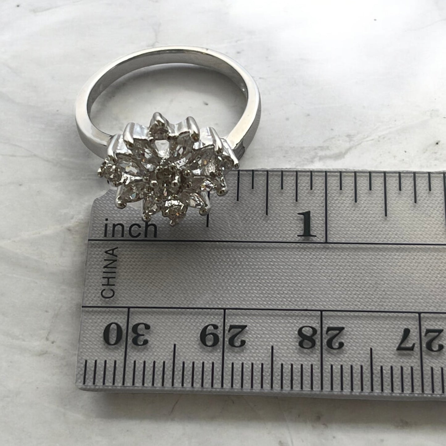 Rhodium Electroplated Zirconia Ring
