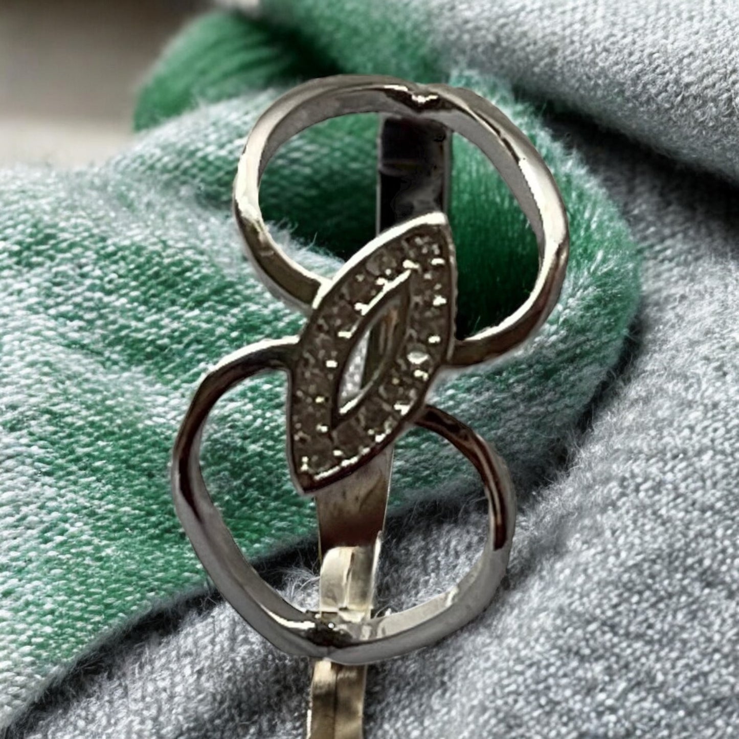 Rhodium Electroplated Turkish Eye Ring