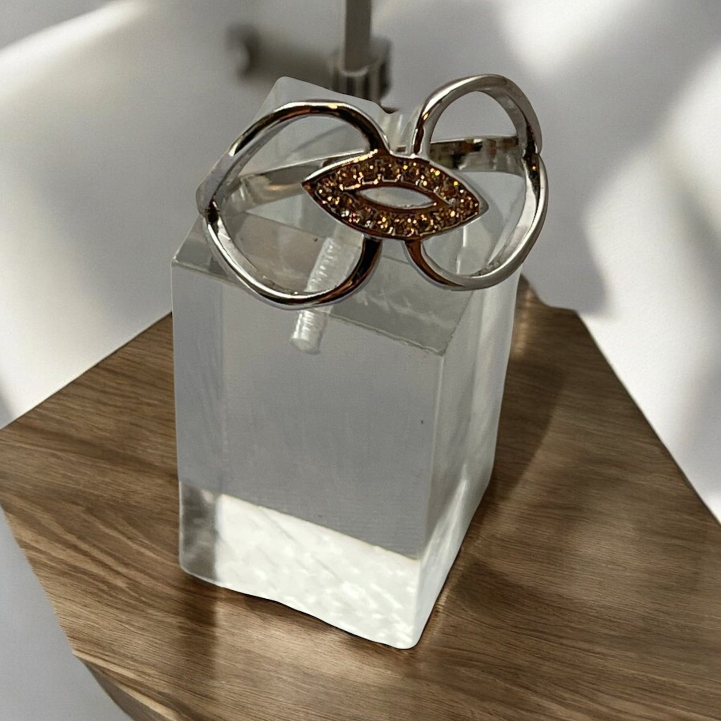 Rhodium Electroplated Turkish Eye Ring