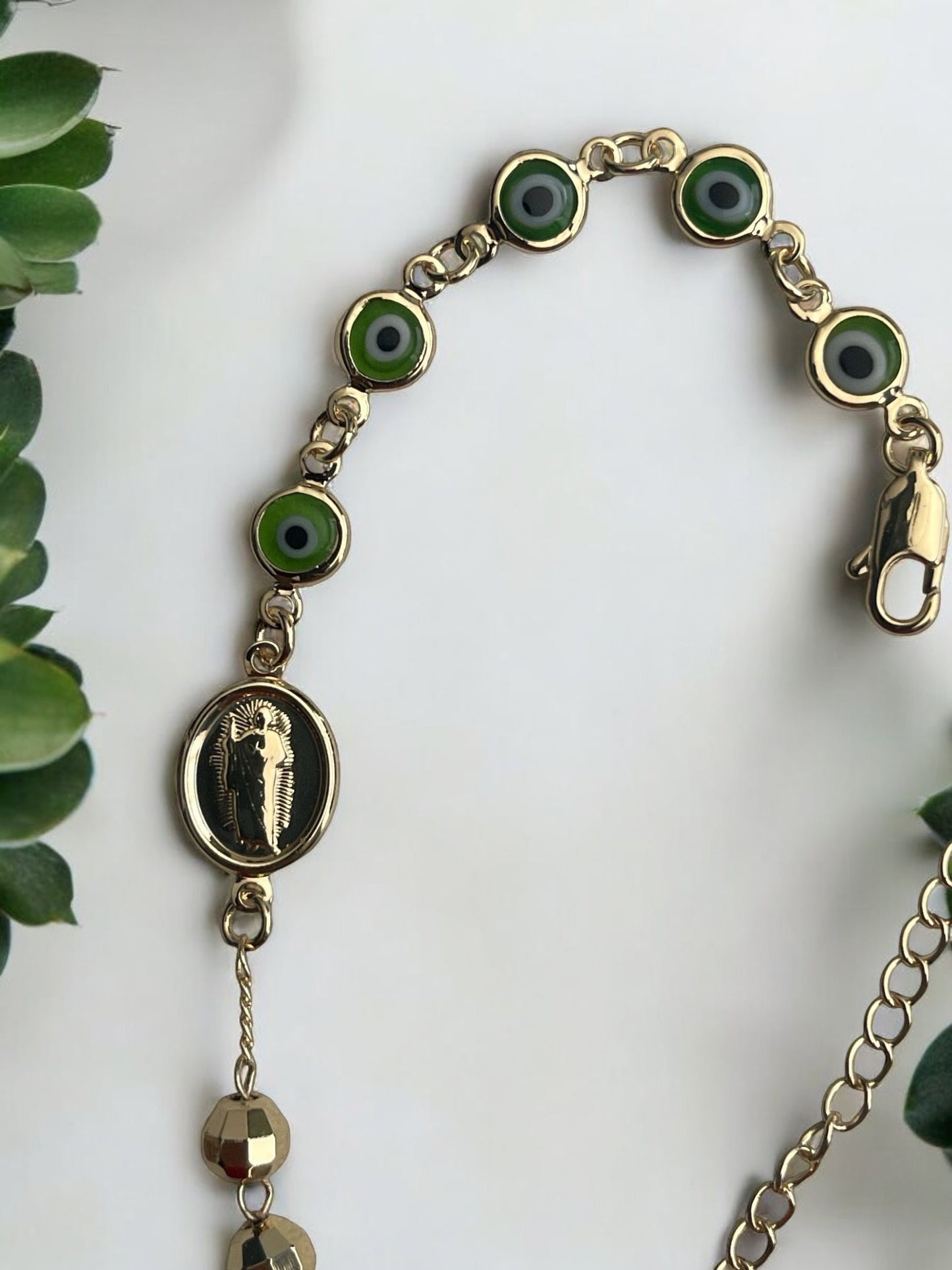 Saint Jude Turkish Eye 14k Gold Electroplated Bracelet