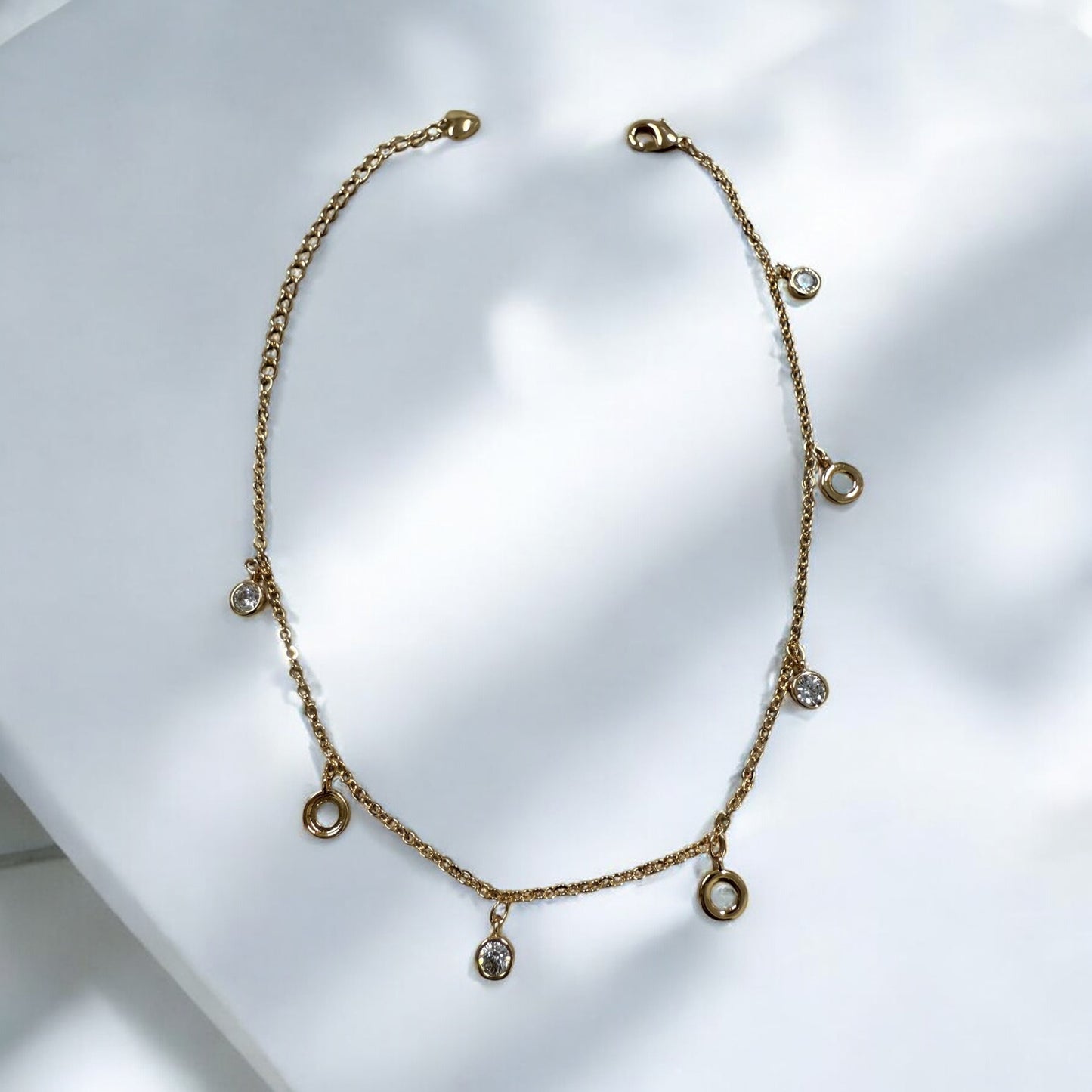 Dangling Charms 18k Gold Electroplated Ankle Bracelet