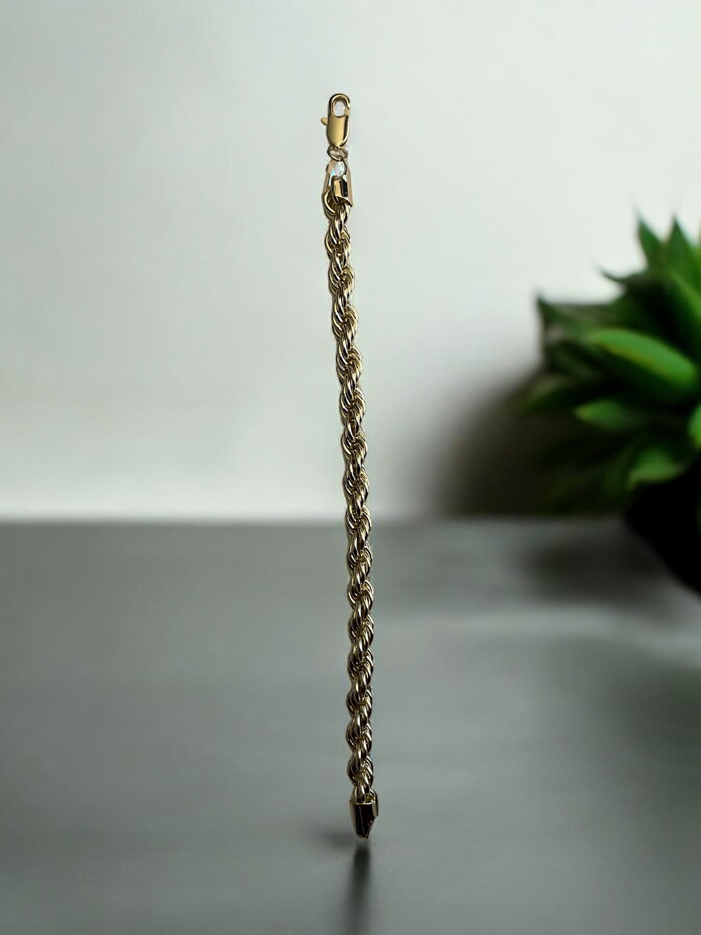 Twisted Rope 14k Gold Electroplated Bracelet