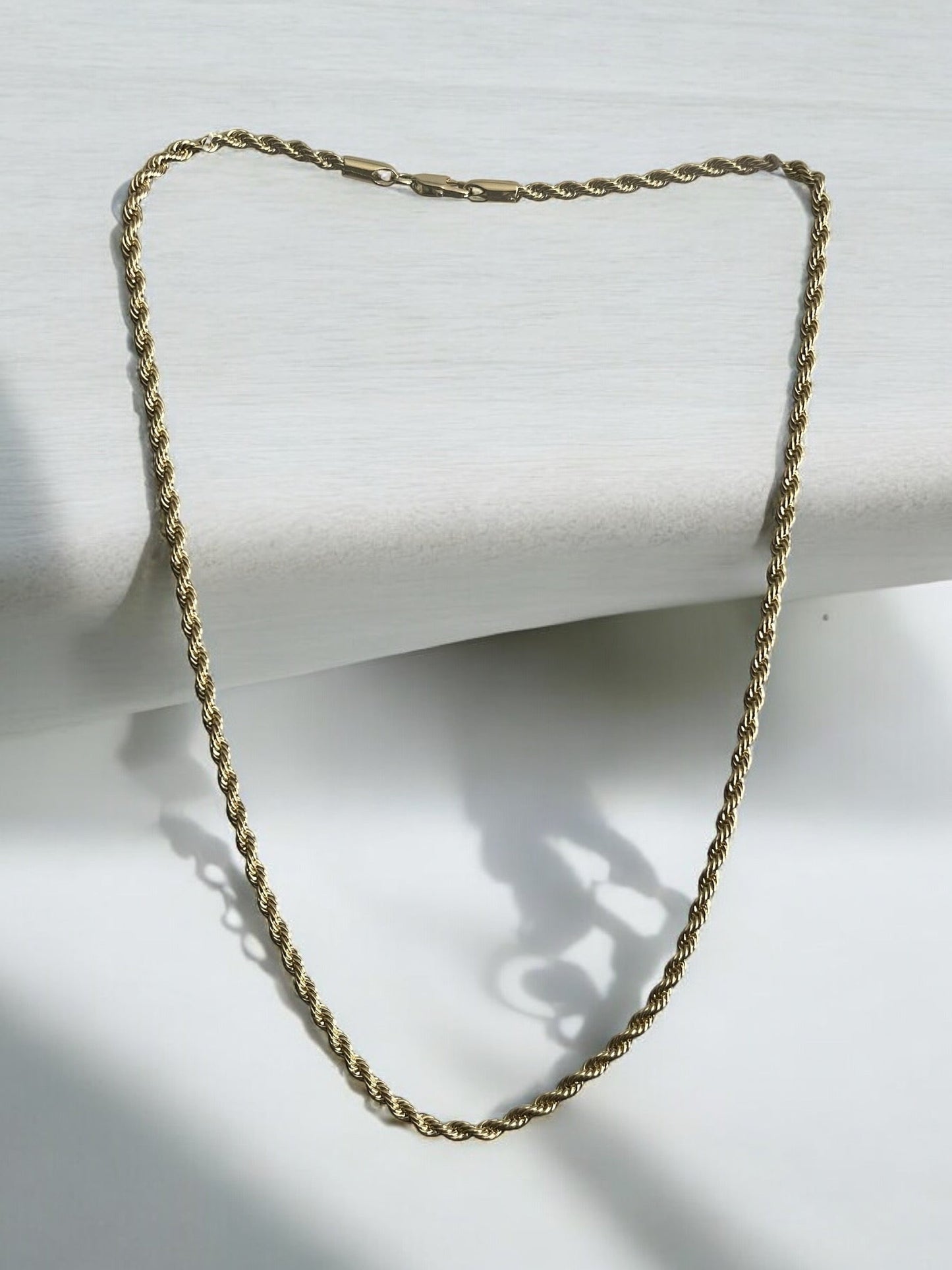 Rope Style 14k Gold Electroplated Necklace