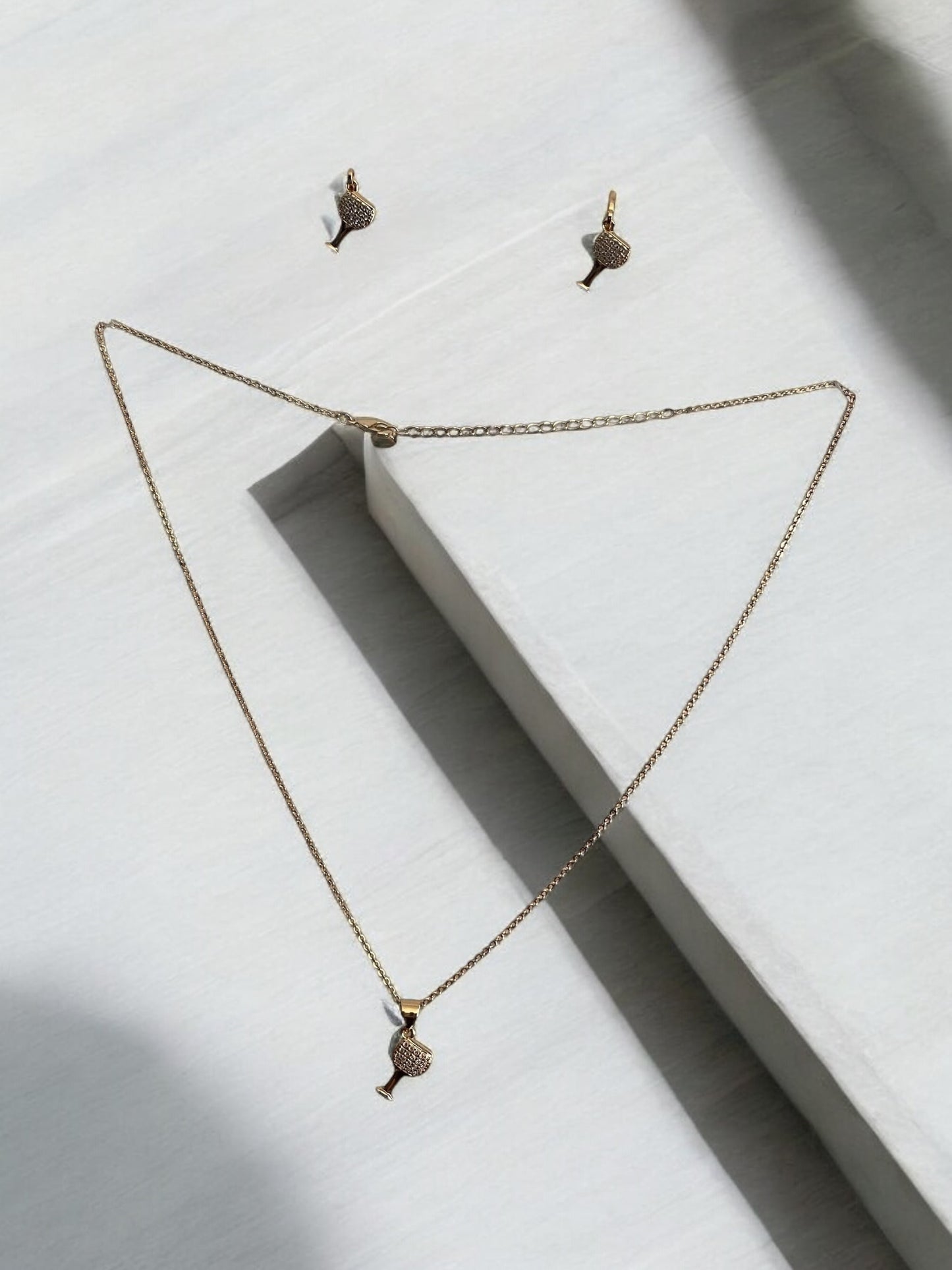 Wine Glass Design 18k Gold Electroplated Set