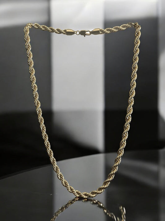 Rope Style 14k Gold Electroplated Necklace