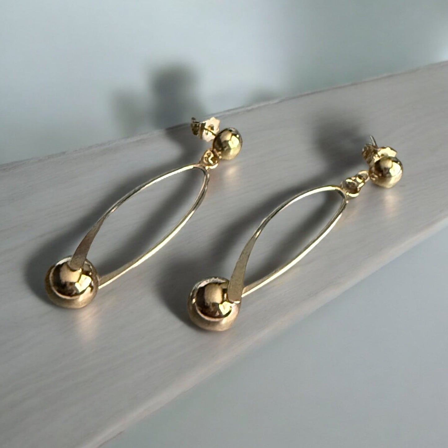 Drop and Dangle 18k Gold Electroplated Earrings