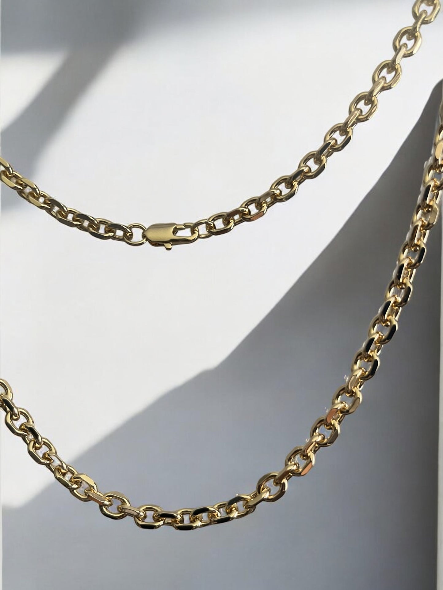 Rolo Flat Link 14k Gold Electroplated Necklace