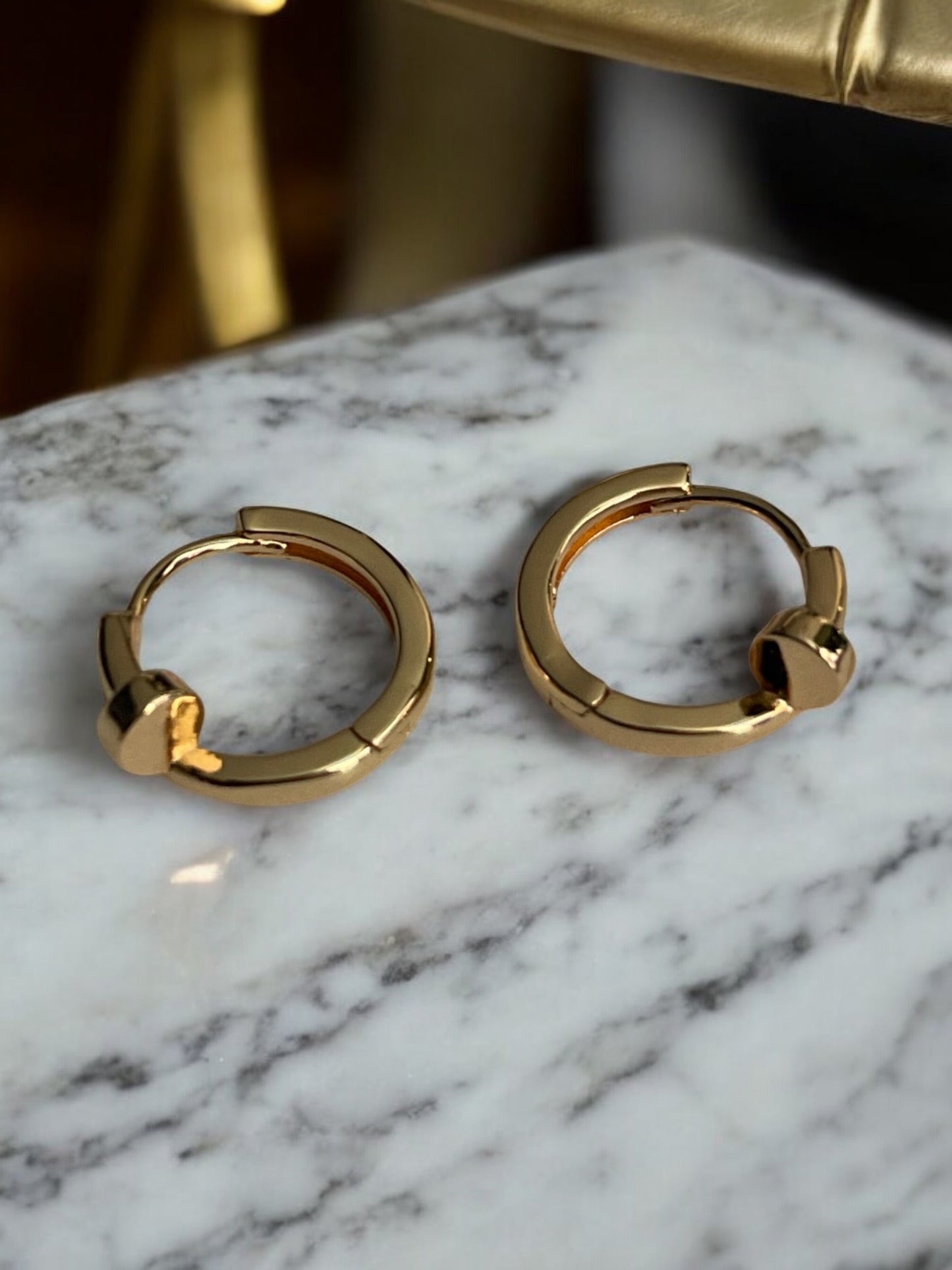 Nail Theme 18k Gold Electroplated Hoop Earrings