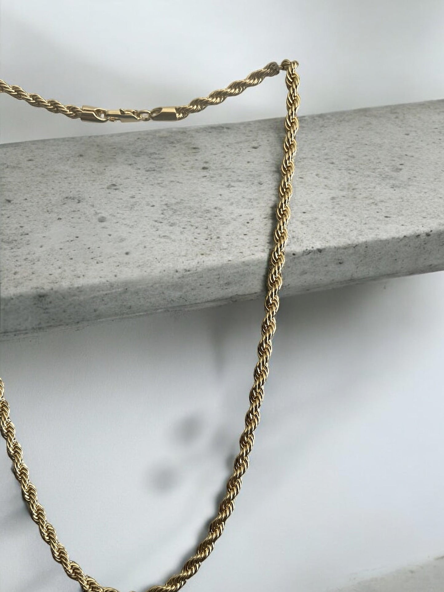 Rope Style 14k Gold Electroplated Necklace