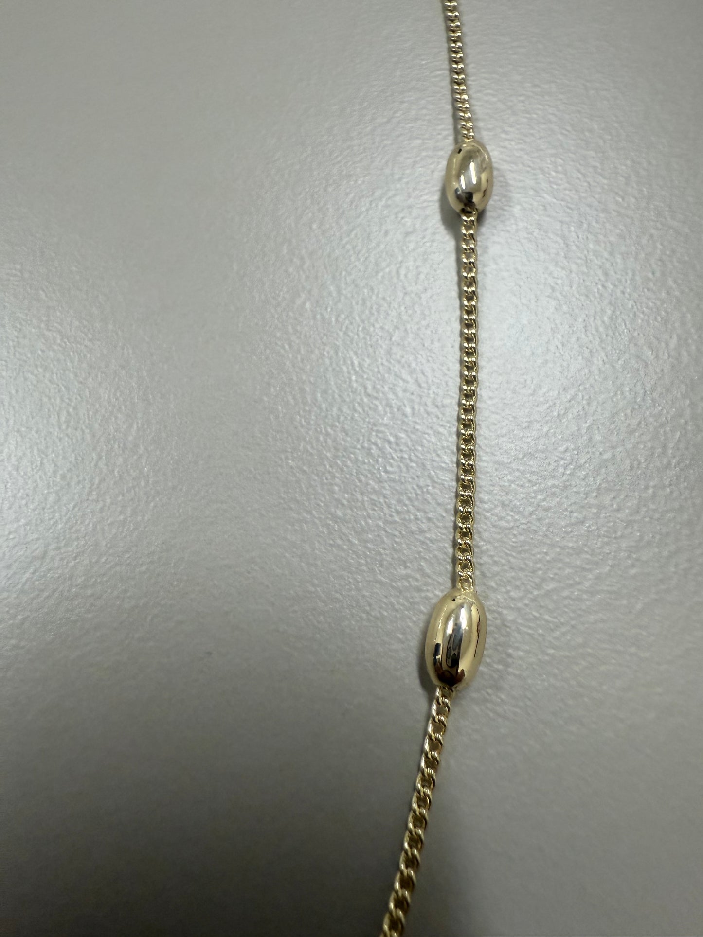 Oval Beaded 14k Gold Electroplated Chain