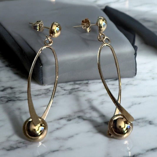 Drop and Dangle 18k Gold Electroplated Earrings