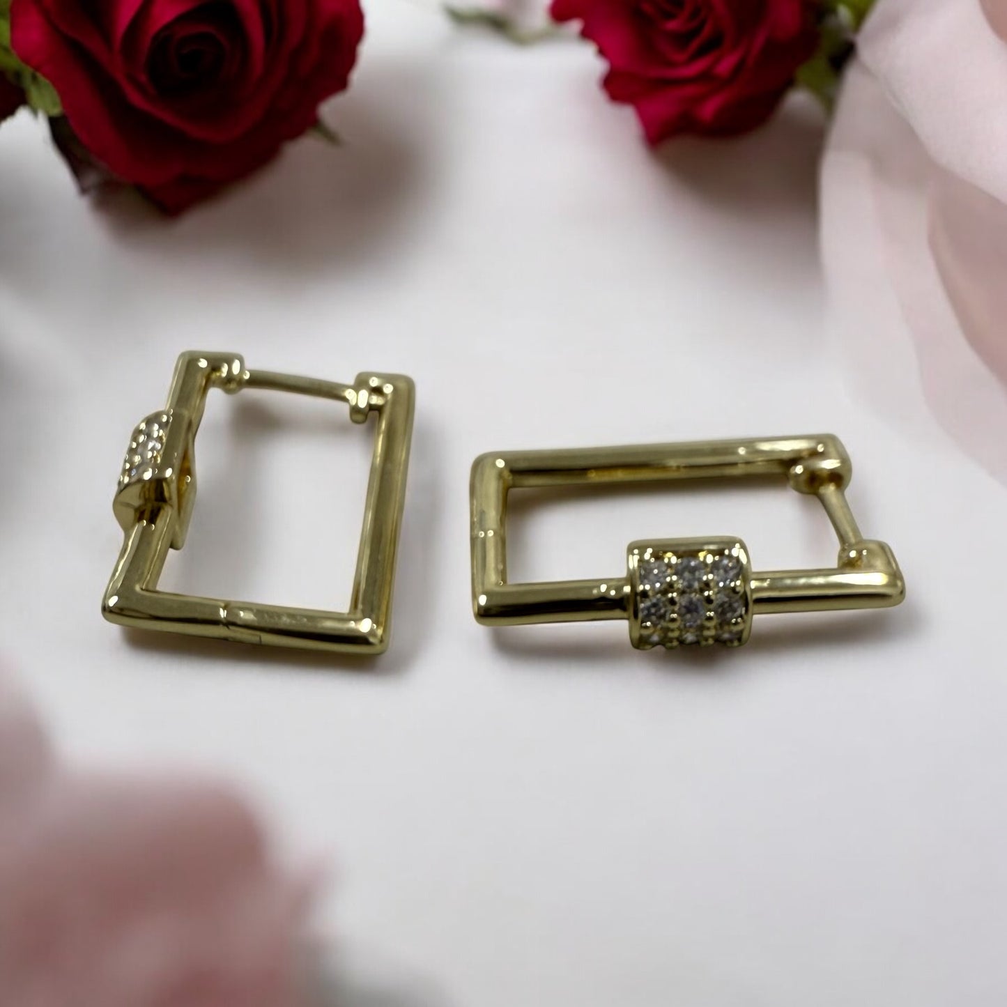Square 14k Gold Electroplated Earrings