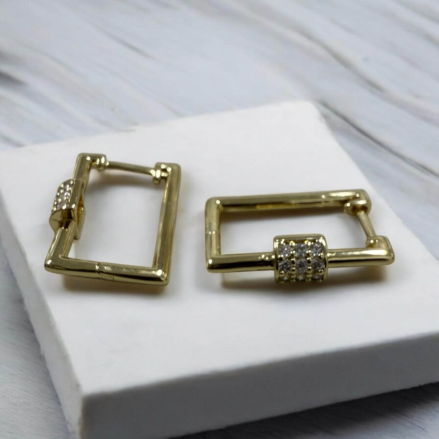 Square 14k Gold Electroplated Earrings
