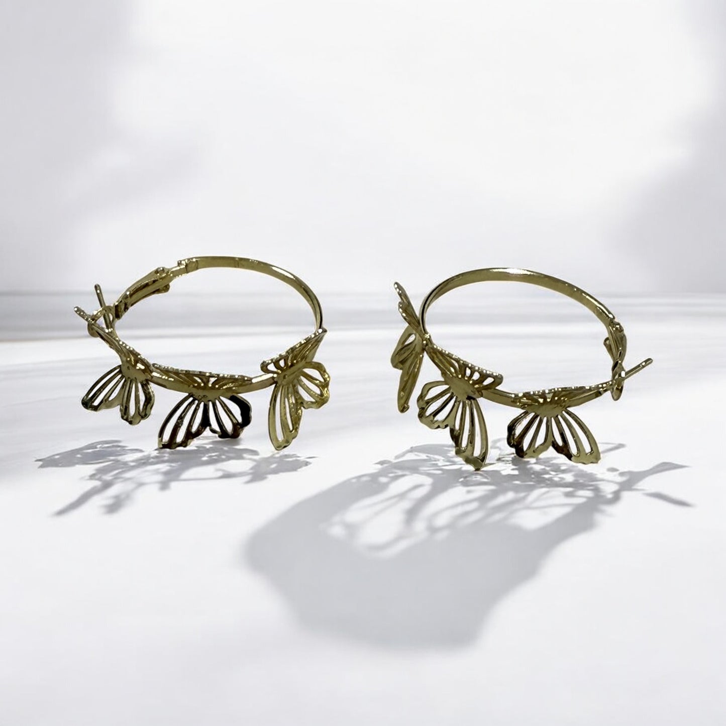 Butterflies Theme 14k Gold Electroplated Earrings