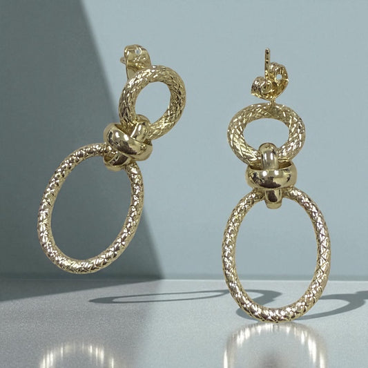 Chain Link Style 14k Gold Electroplated Earrings