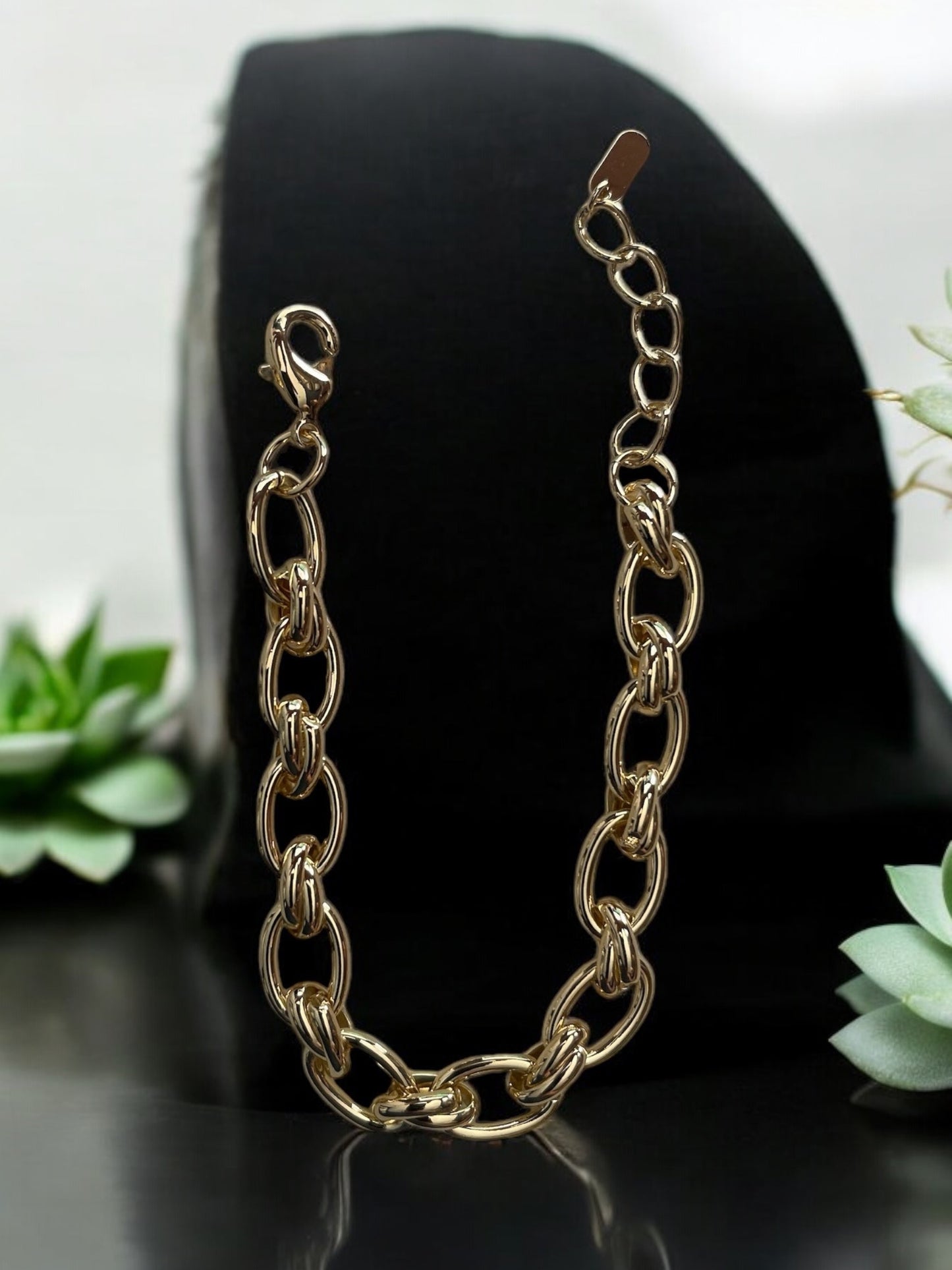 Chain Link 14k Gold Electroplated Bracelet