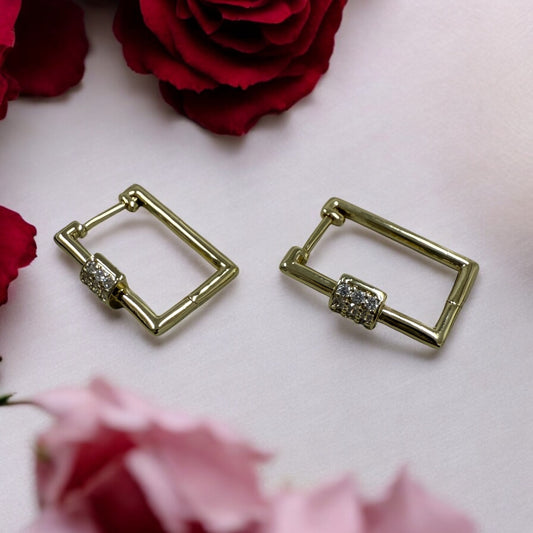 Square 14k Gold Electroplated Earrings
