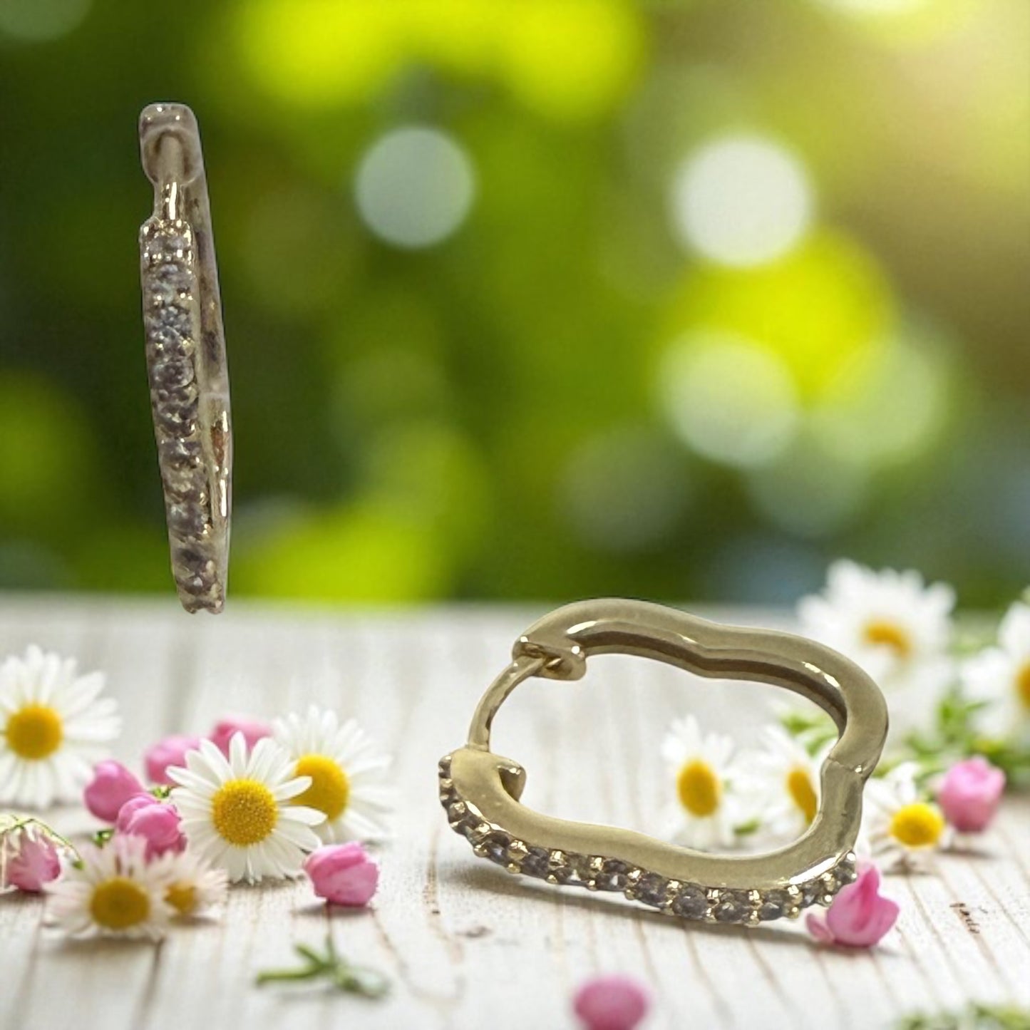 Clover Style 14k Gold Electroplated Earrings