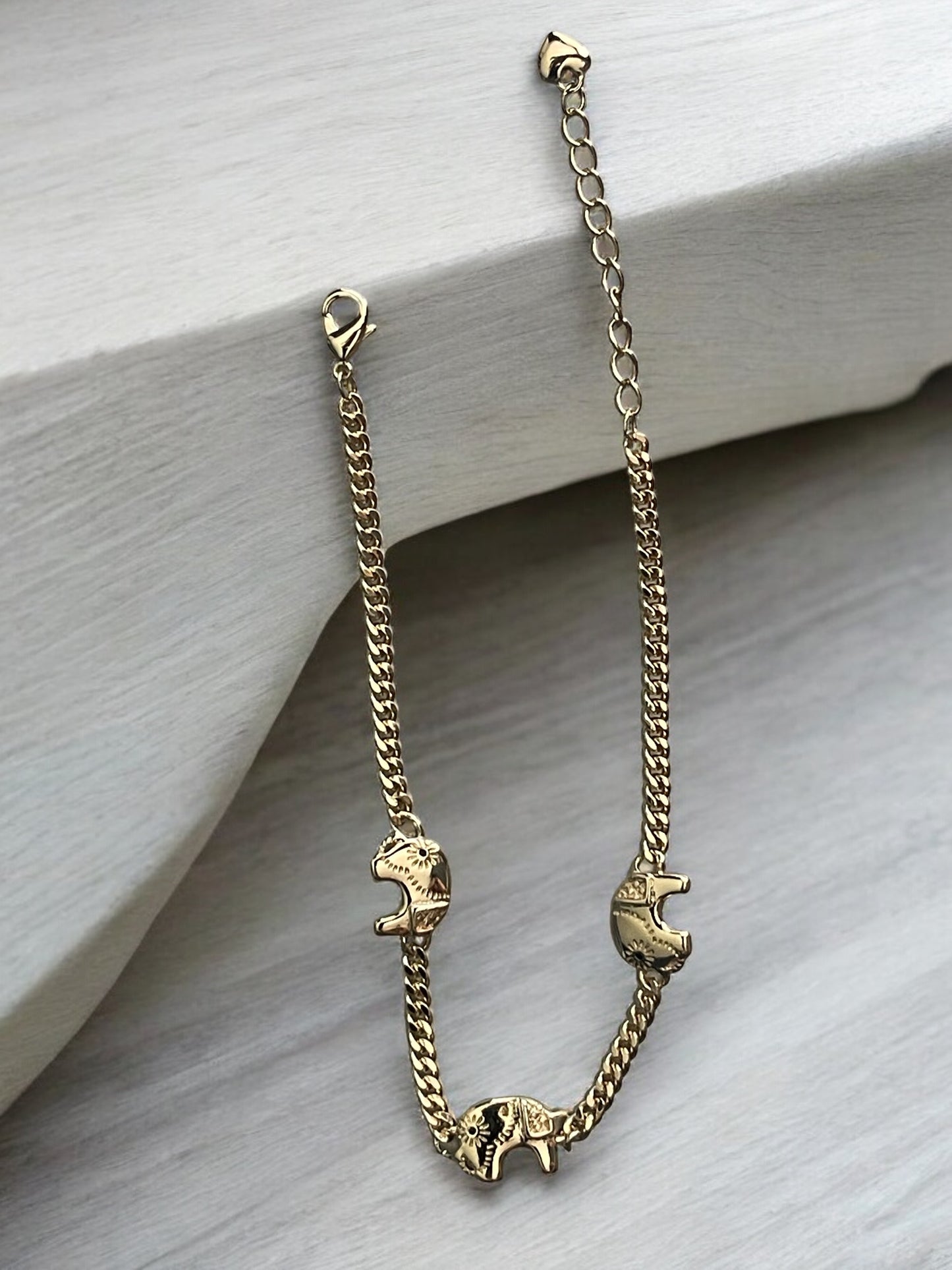 Elephant Chain 14k Gold Electroplated Bracelet