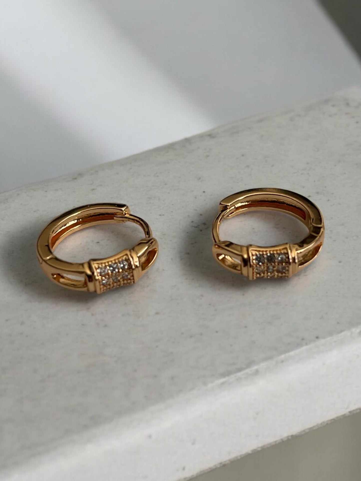 Small 18k Gold Electroplated Hoop Earrings