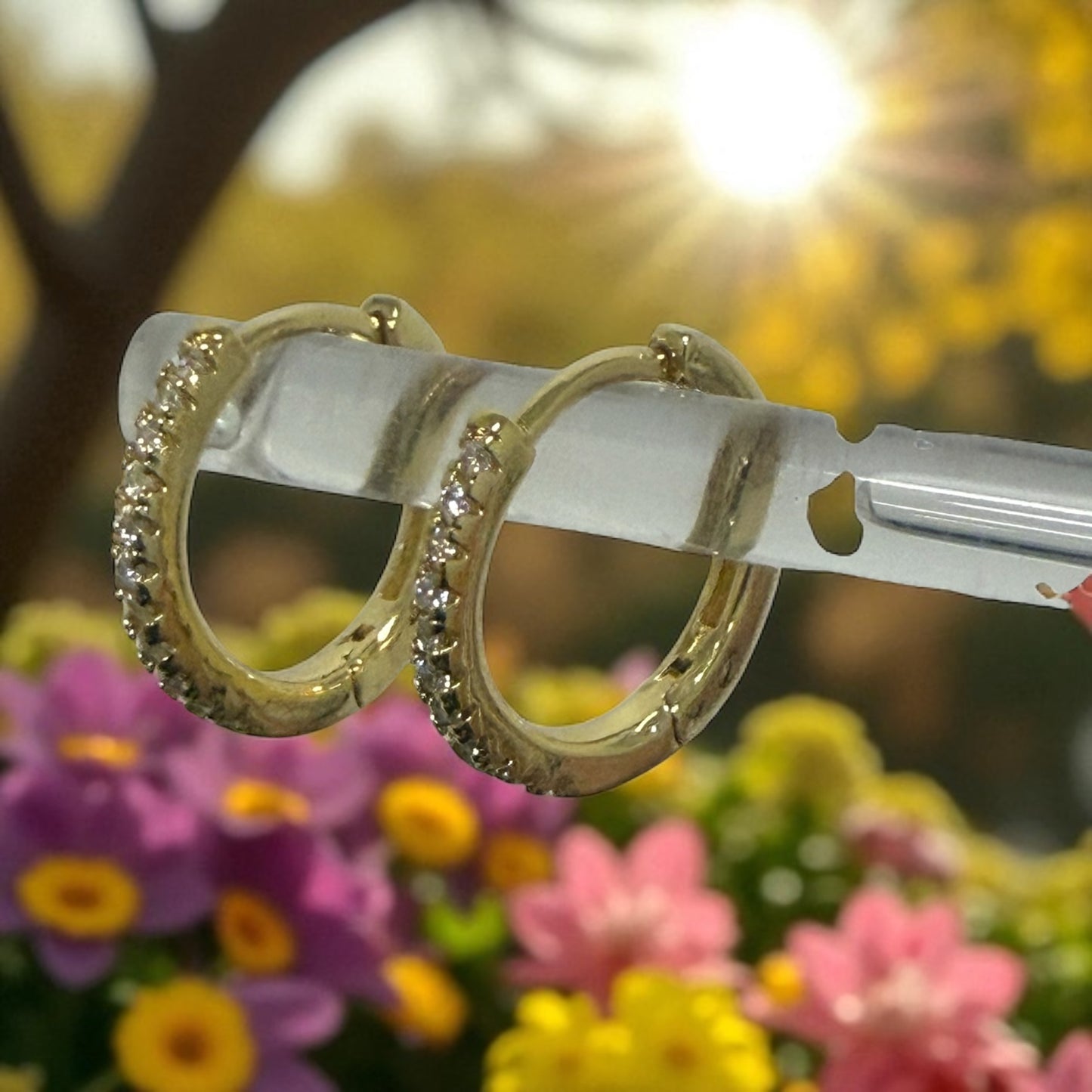 Small Thin 14k Gold Electroplated Hoops