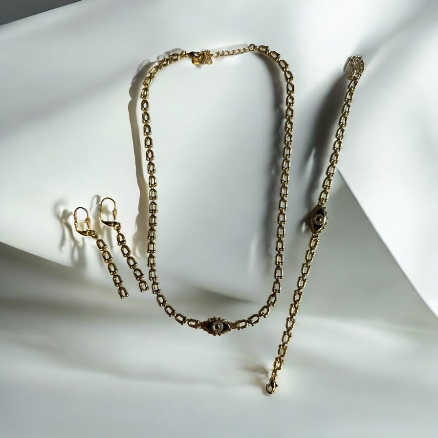 Evil Eye 14k Gold Electroplated Set