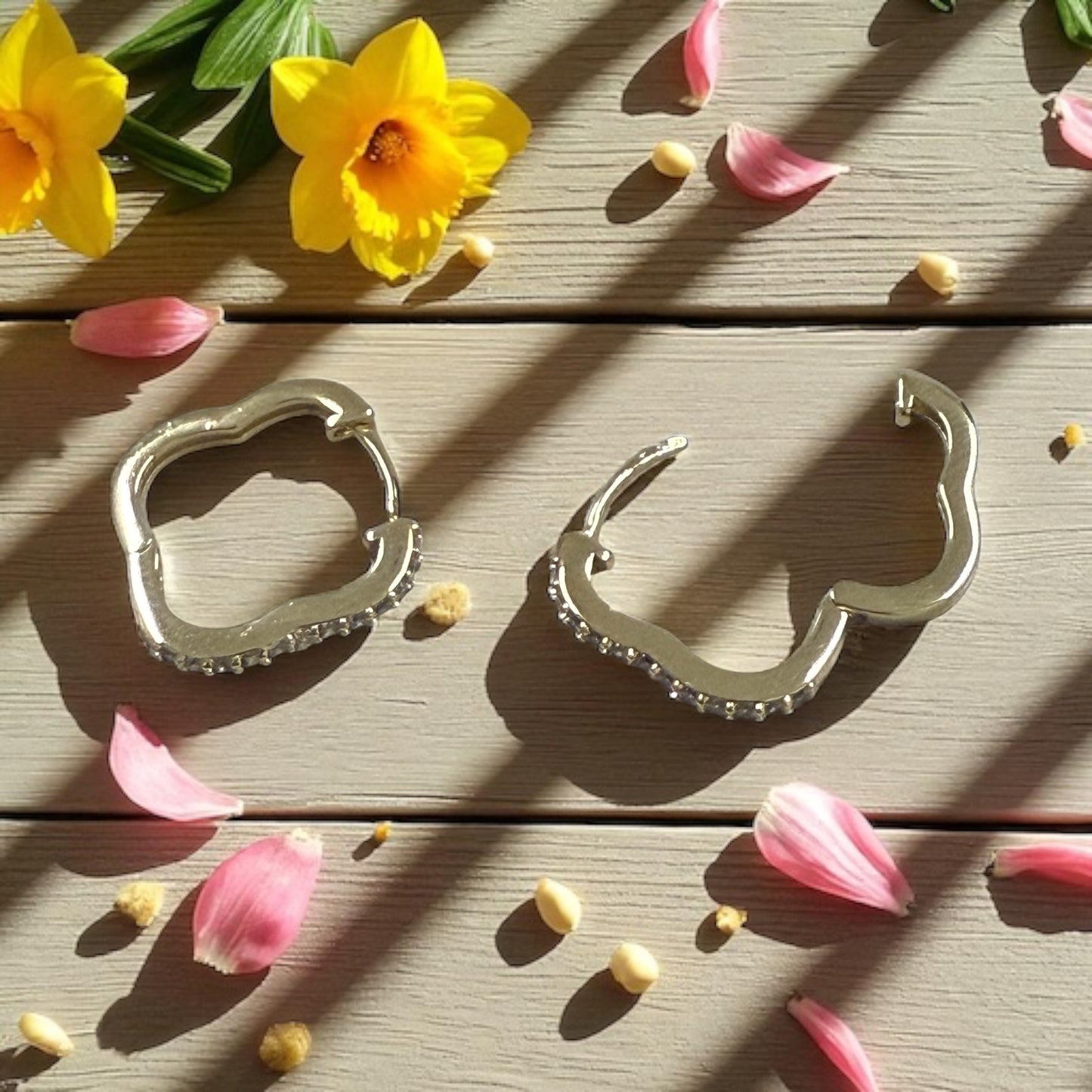 Clover Style 14k Gold Electroplated Earrings