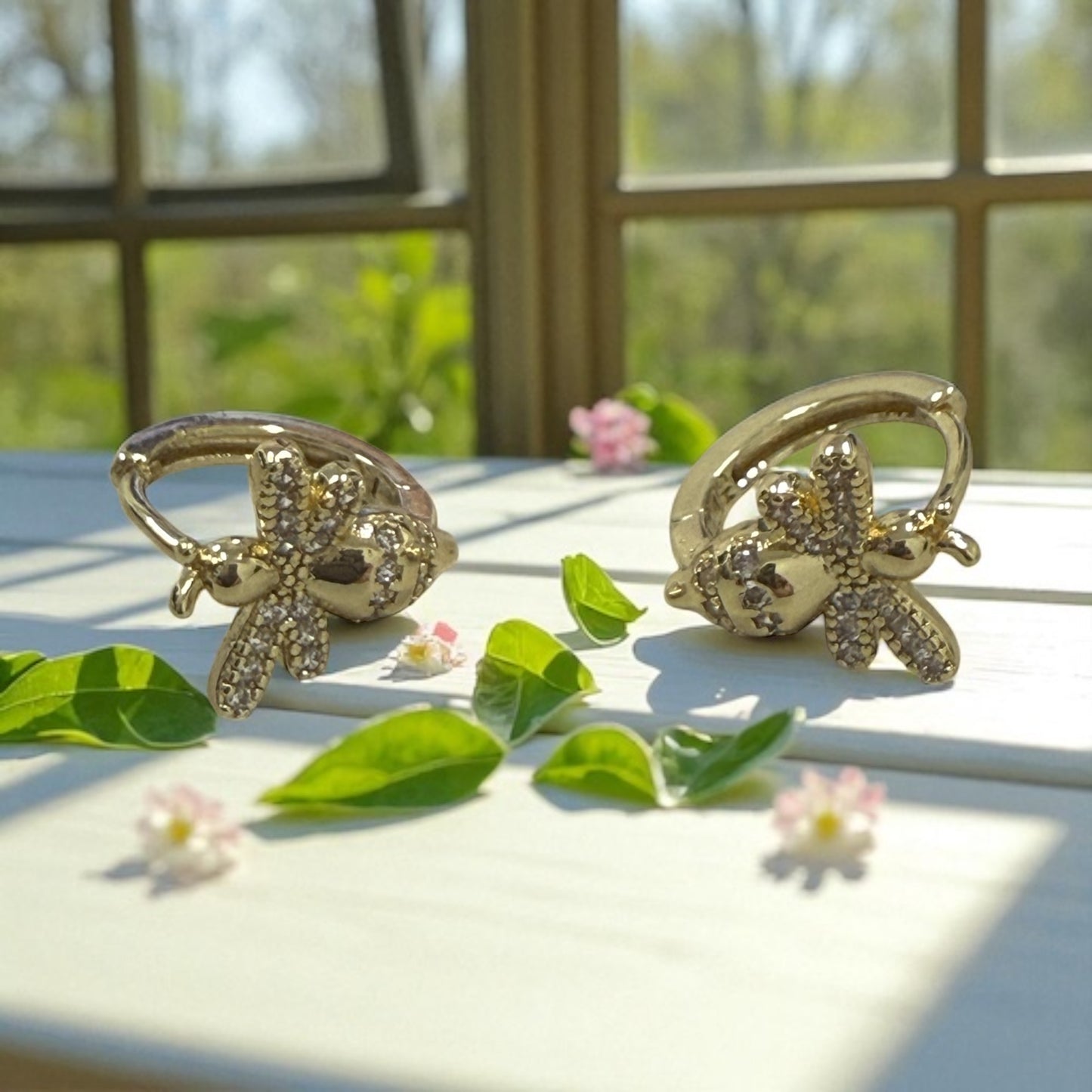 Bee Huggie 14k Gold Electroplated Earrings