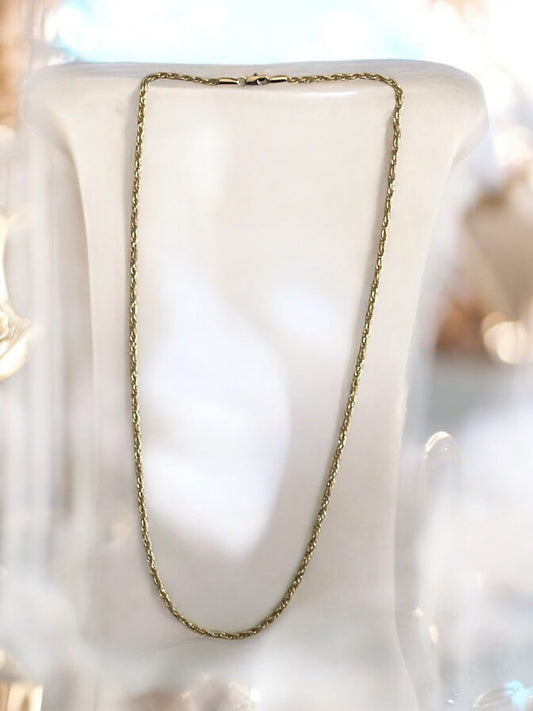 Rope Twisted Style 14k Gold Electroplated Necklace