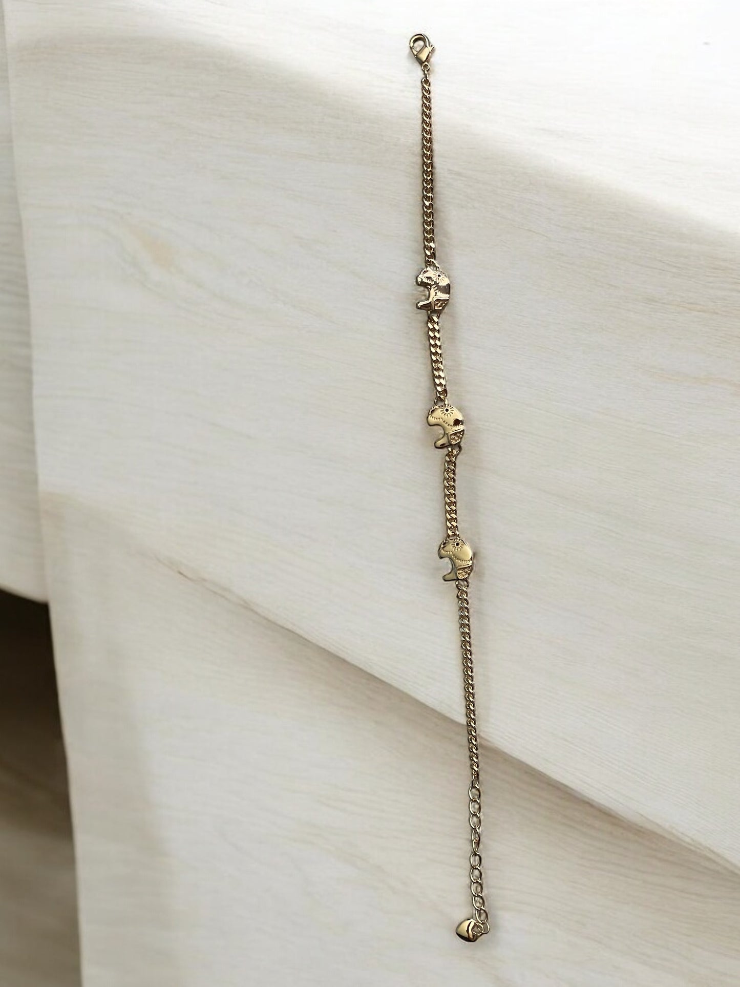 Elephant Chain 14k Gold Electroplated Bracelet