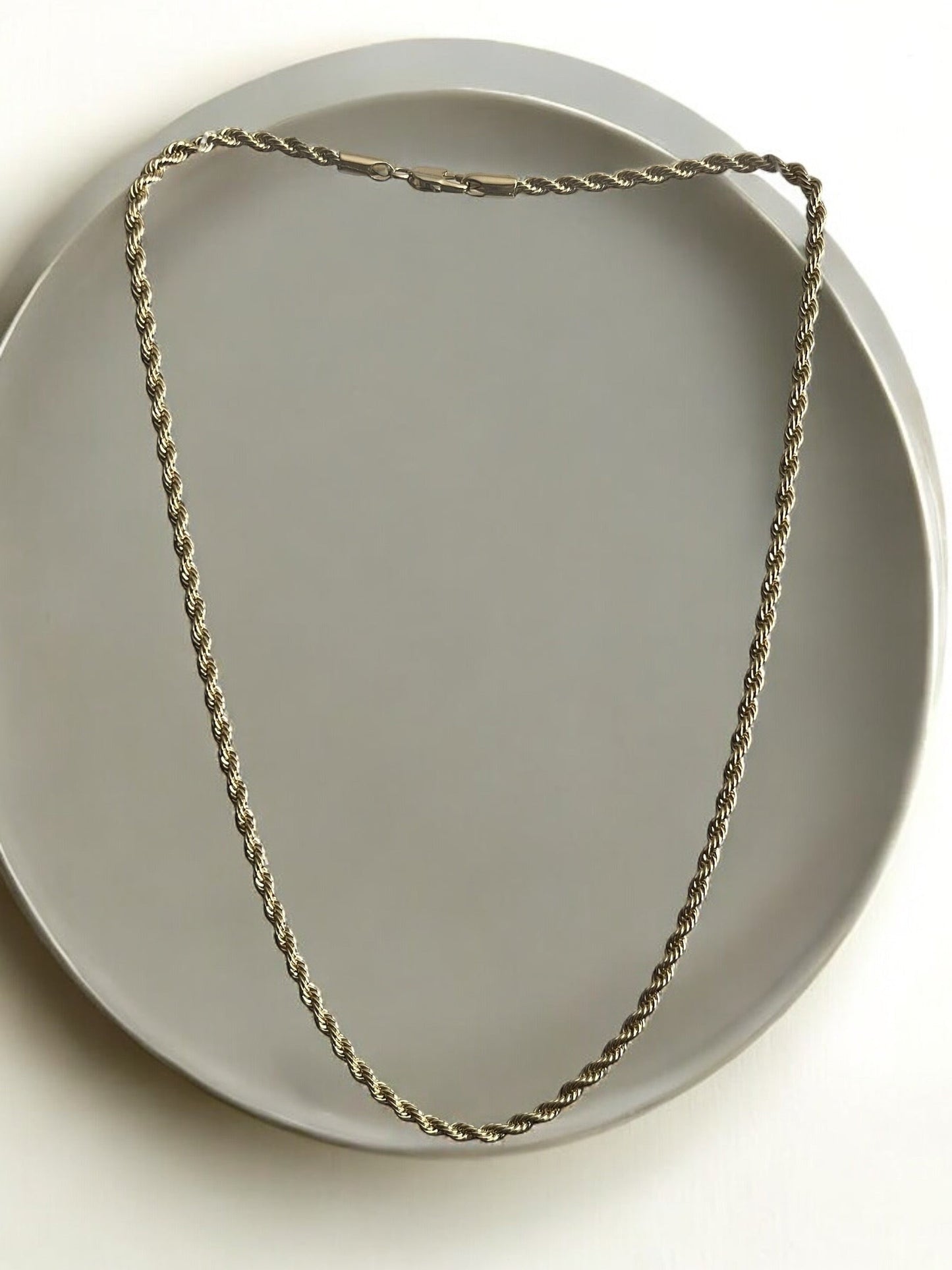 Rope Style 14k Gold Electroplated Necklace