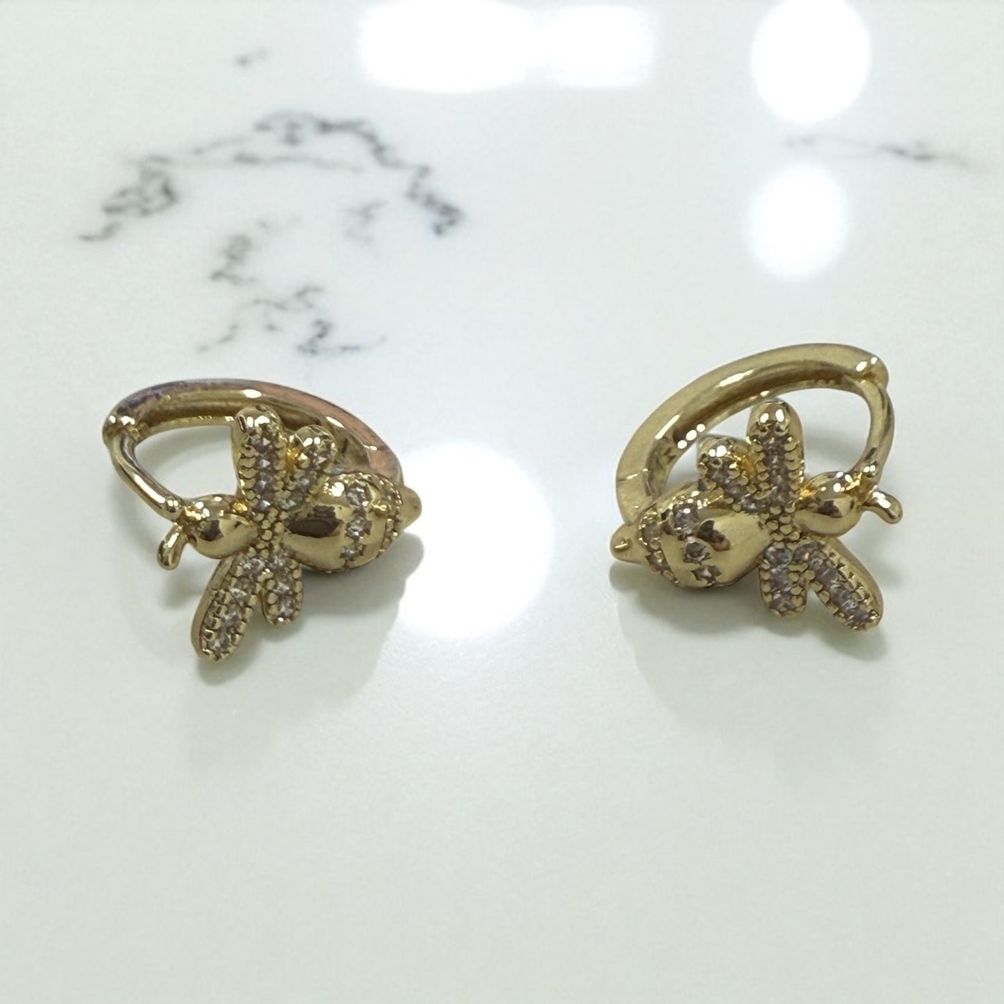 Bee Huggie 14k Gold Electroplated Earrings