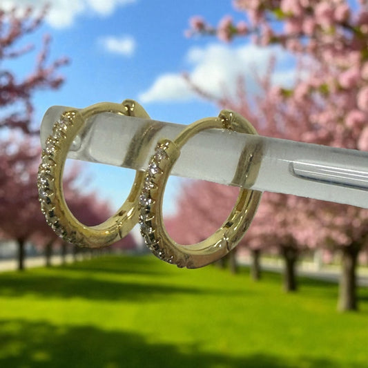 Small Thin 14k Gold Electroplated Hoops