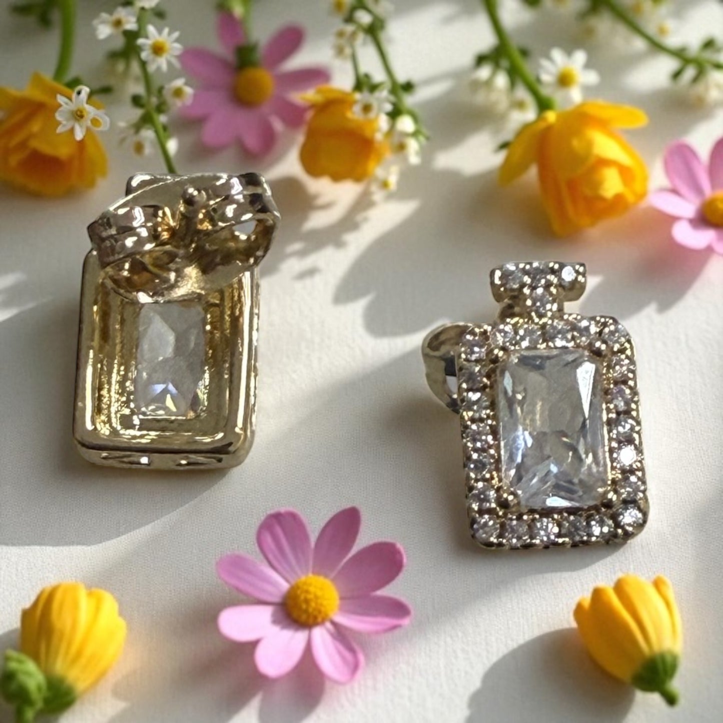 Perfume Botle Design 14k Gold Electroplated Set