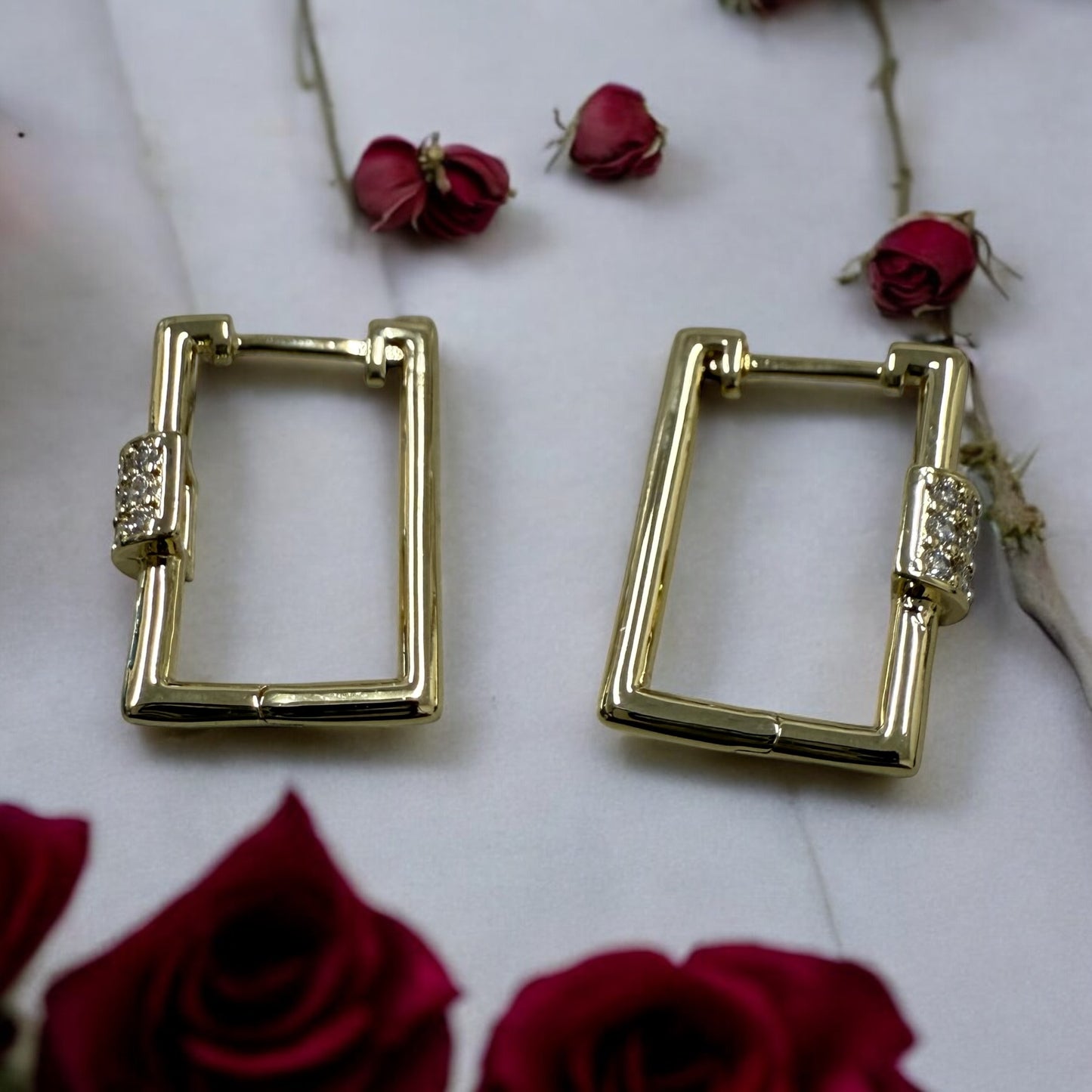 Square 14k Gold Electroplated Earrings