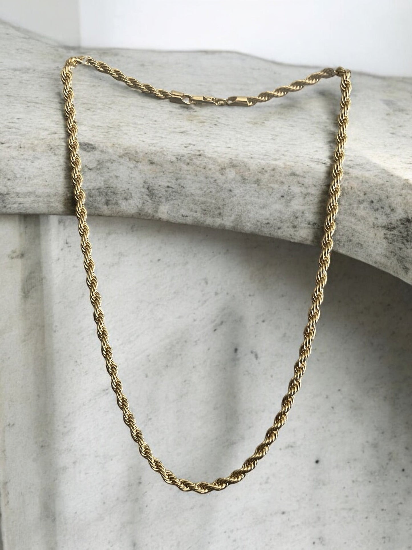 Rope Style 14k Gold Electroplated Necklace
