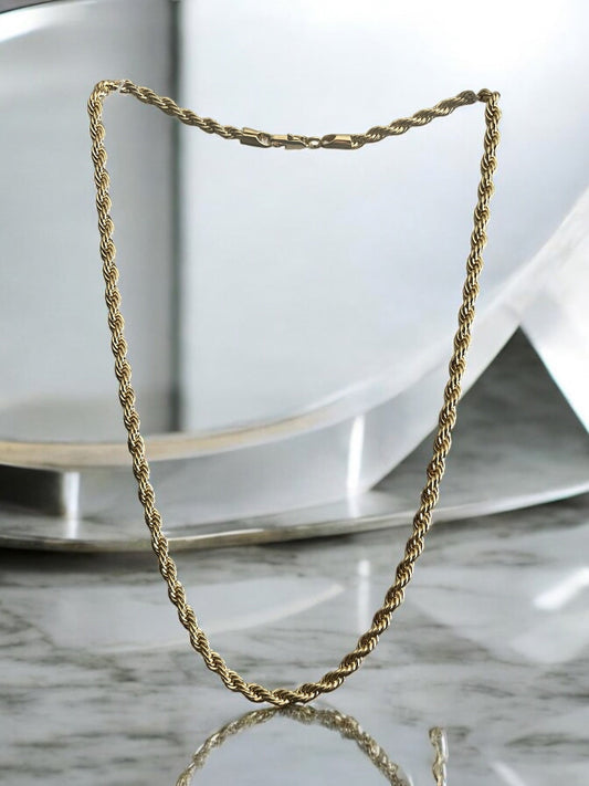 Rope Style 14k Gold Electroplated Necklace