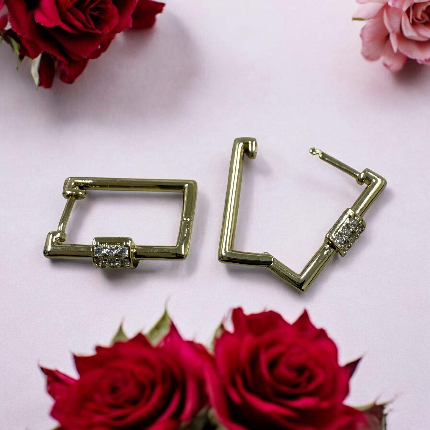 Square 14k Gold Electroplated Earrings