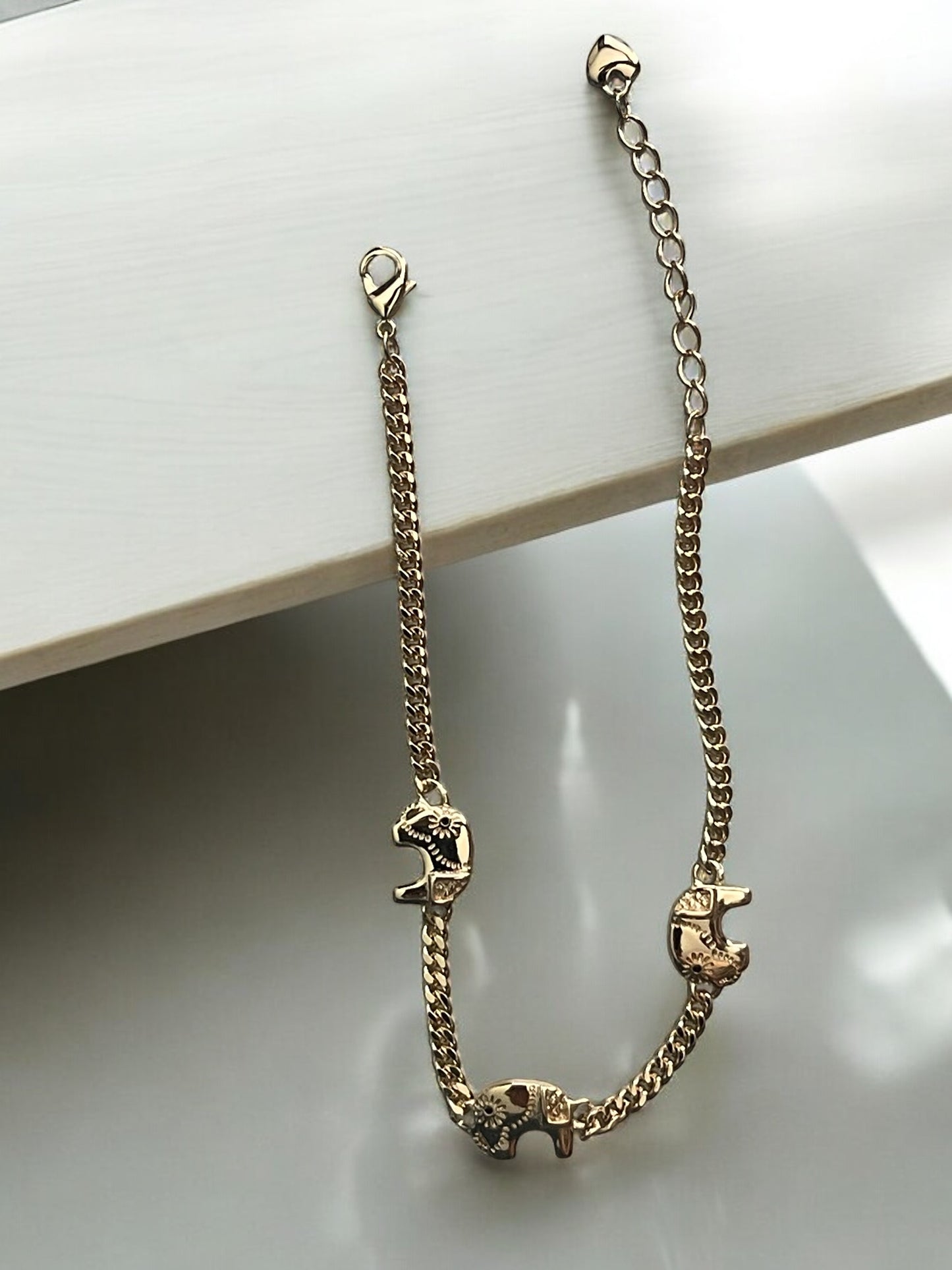 Elephant Chain 14k Gold Electroplated Bracelet