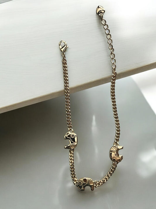 Elephant Chain 14k Gold Electroplated Bracelet
