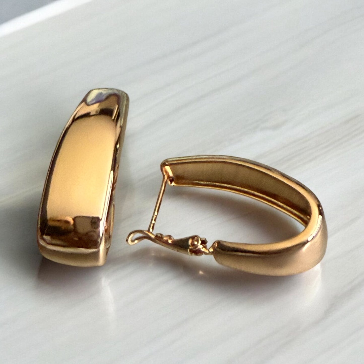 Polished 18k Gold Electroplated Earrings