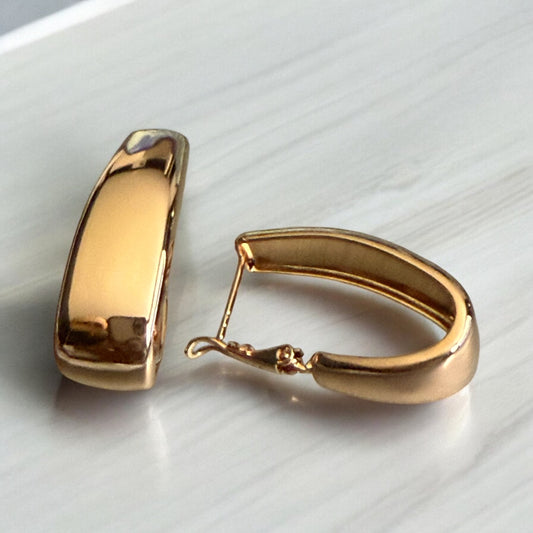 Polished 18k Gold Electroplated Earrings