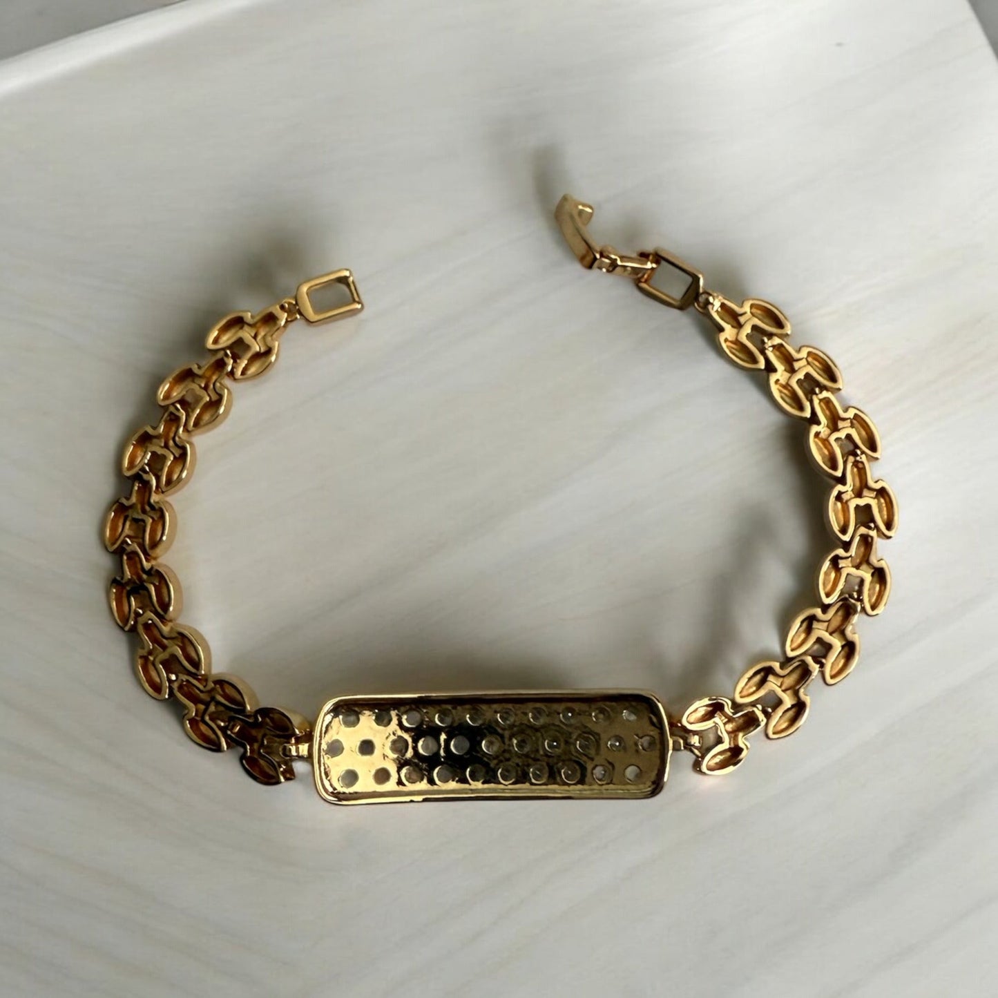 ID Style 18k Gold Electroplated CZ Bracelet