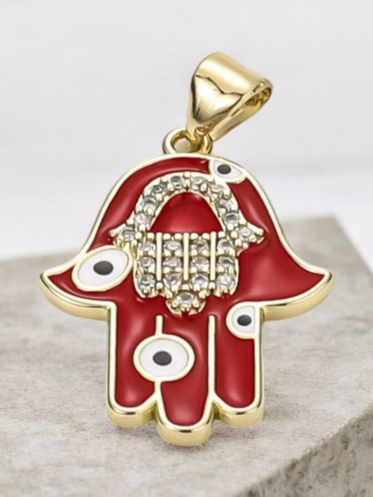 Hand of Fatima 14k Gold Electroplated Pendant