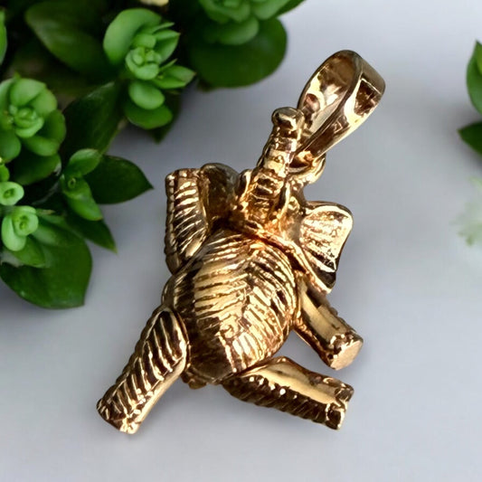 Elephant 18k Gold Electroplated Pendant