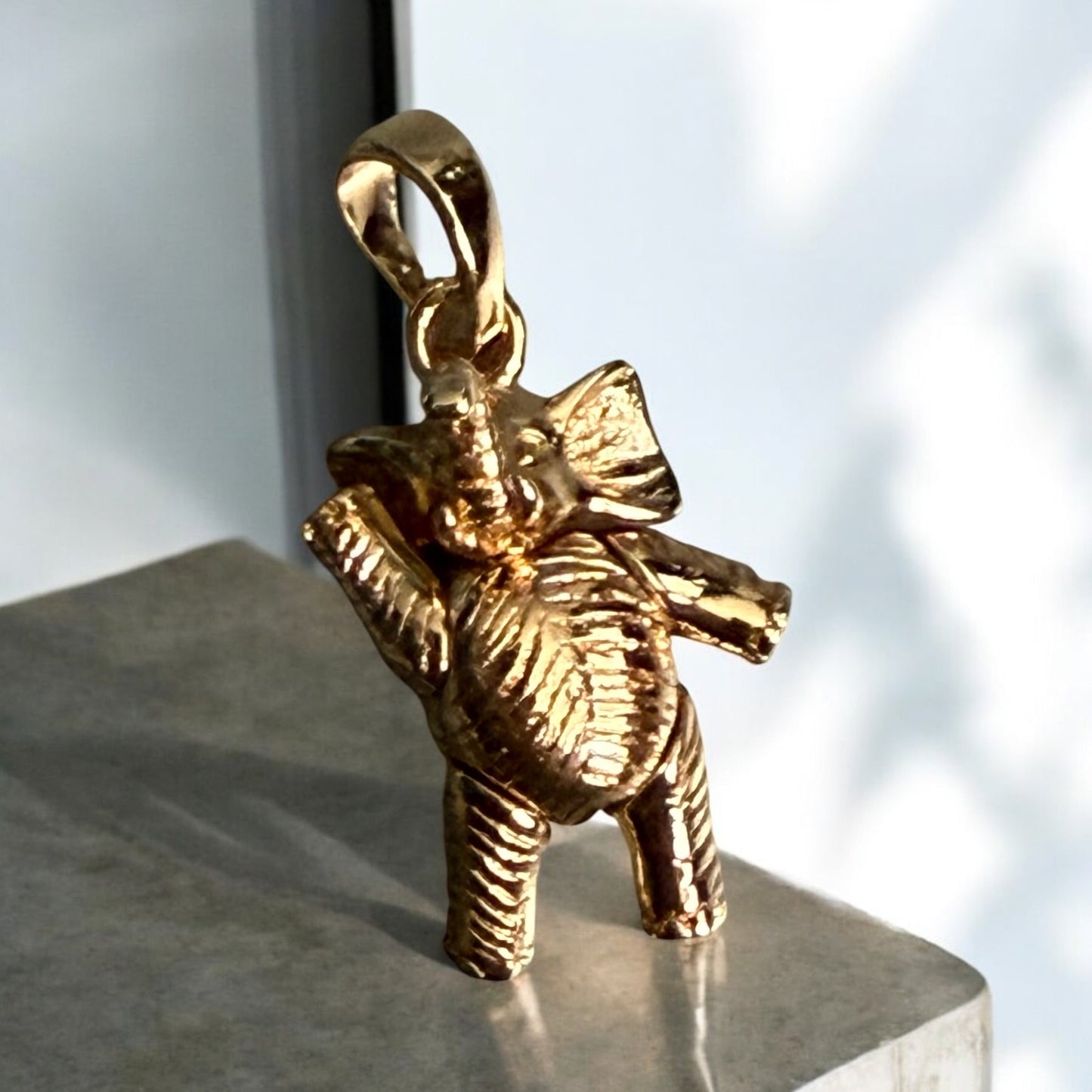 Elephant 18k Gold Electroplated Pendant